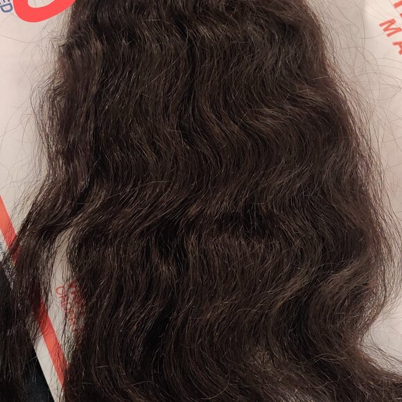 One Indian Remy Human Hair Extensions Machine Dark Brown Weft Straight 16" 104g - Picture 2 of 2